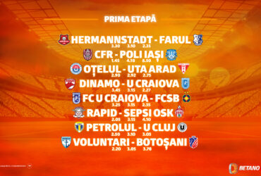 [P] Cotele Betano pentru prima etapă din Liga 1, cu două meciuri care vor încinge atmosfera