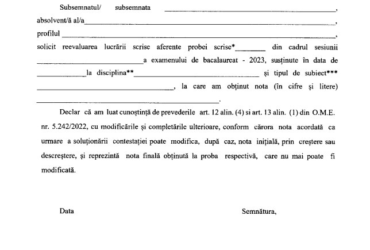 Regulamentul pentru depunerea contestațiilor la Bacalaureat 2023