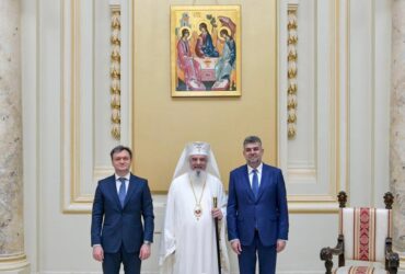 Ciolacu și premierul Republicii Moldova, la ceremonia organizată cu ocazia aniversării Patriarhului Daniel