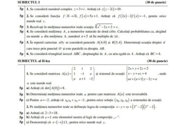 Teste de antrenament la Bacalaureat 2024. Modele de subiecte la Matematică