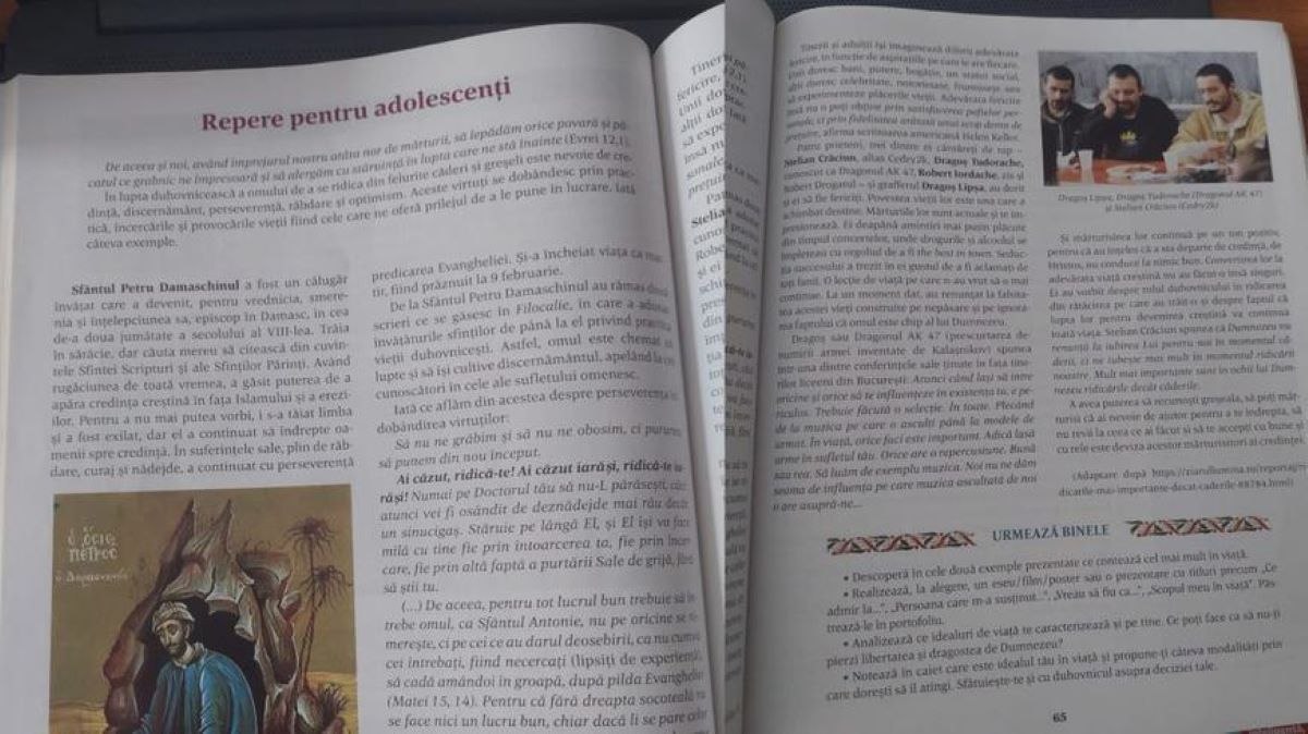 Doi rapperi români cu discurs anti-UE şi antisemit, „repere pentru adolescenţi” într-un manual de religie pentru clasa a VIII-a