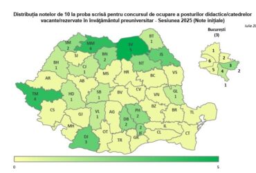 Titularizare 2025. Cum s-au descurcat candidații în fiecare județ. Harta notelor de 10