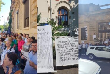 A treia zi de proteste în fața Ministerului Educației. Profesorii amenință că nu încep școala. BAC-ul de toamnă, în pericol VIDEO