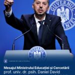 AUR a depus moțiune împotriva ministrului Educației. Petrișor Peiu: „Îl așteptăm pe Daniel David să dea explicații în fața întregii țări”
