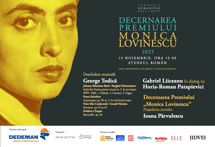 Nominalizările la Premiul „Monica Lovinescu“ 2025 – lista scurtă