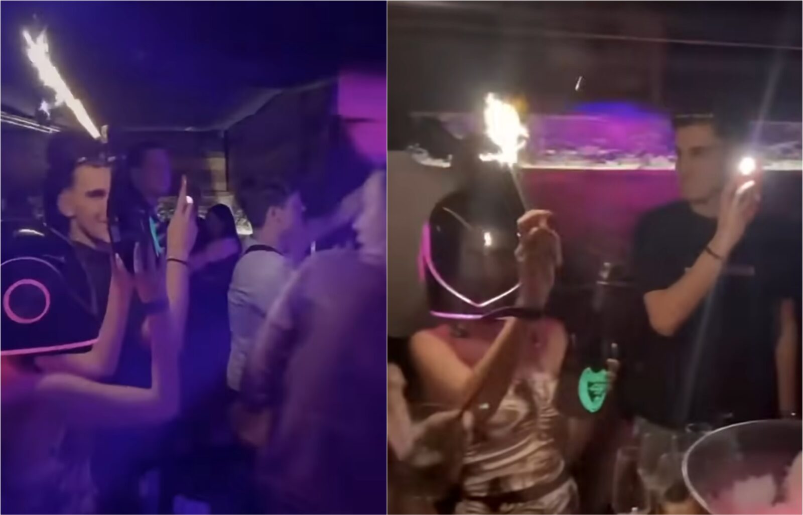 VIDEO Imagini de promovare a barului care a ars în Elveția arată cum erau servite sticle de băuturi cu artificii în ele