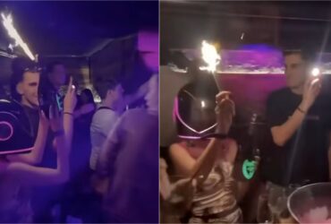 VIDEO Imagini de promovare a barului care a ars în Elveția arată cum erau servite sticle de băuturi cu artificii în ele